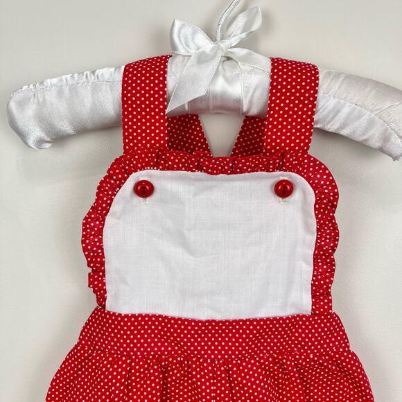 Vintage Red Polka Dot Ruffle Sun Suit Romper 3-6 Months NWT - Picture 2 of 7